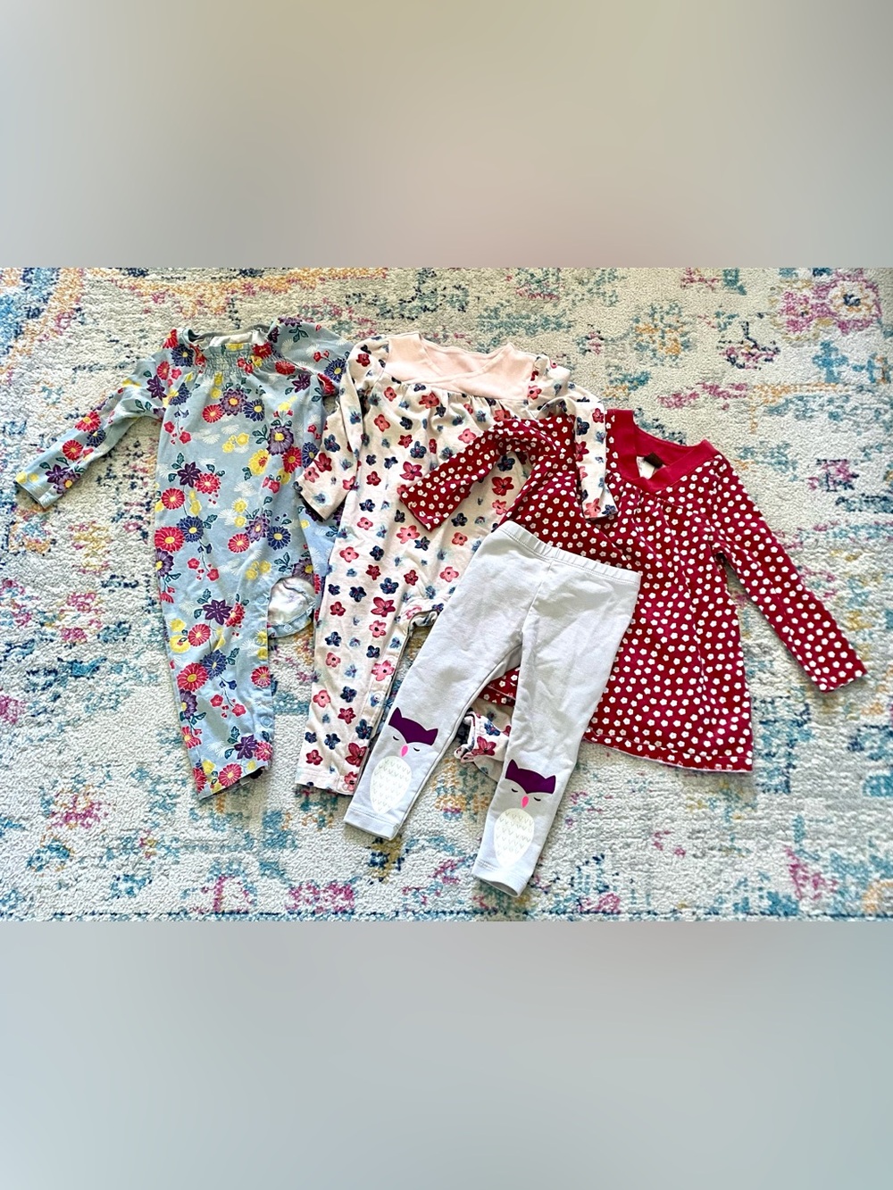 Tea Collection Bundle Girls Size 18-24 Months Dress Rompers Leggings Floral